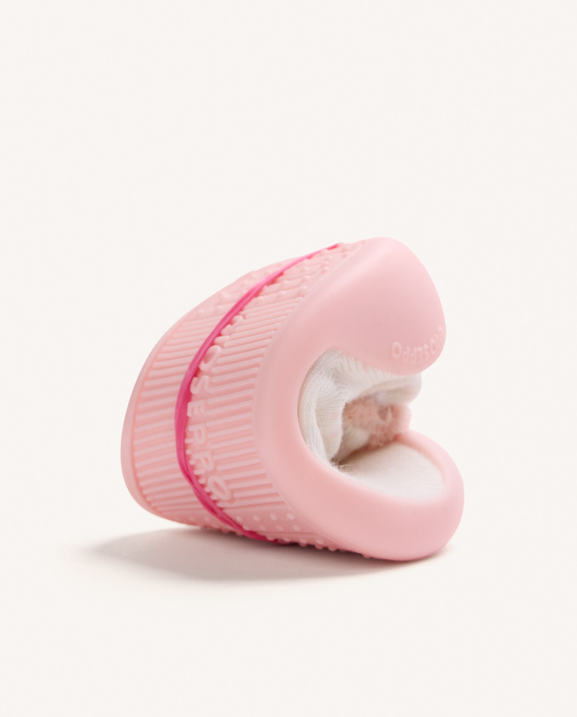 Pantufas Fechadas para Bebé Tipo Meias com Carinha de Animal Rosa-5