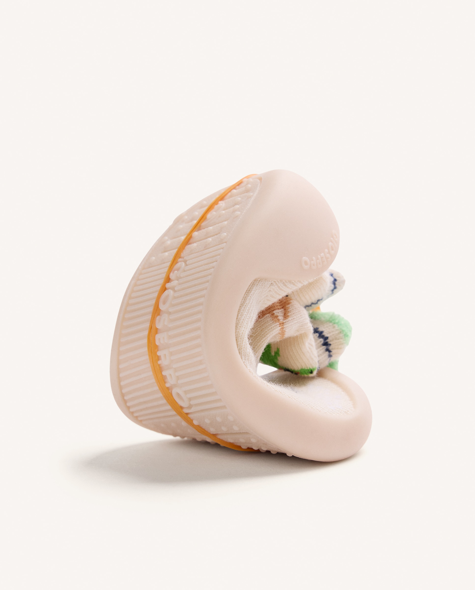 Pantufas Fechadas de Bebé Tipo Meia com Desenhos de Animal Bege-5