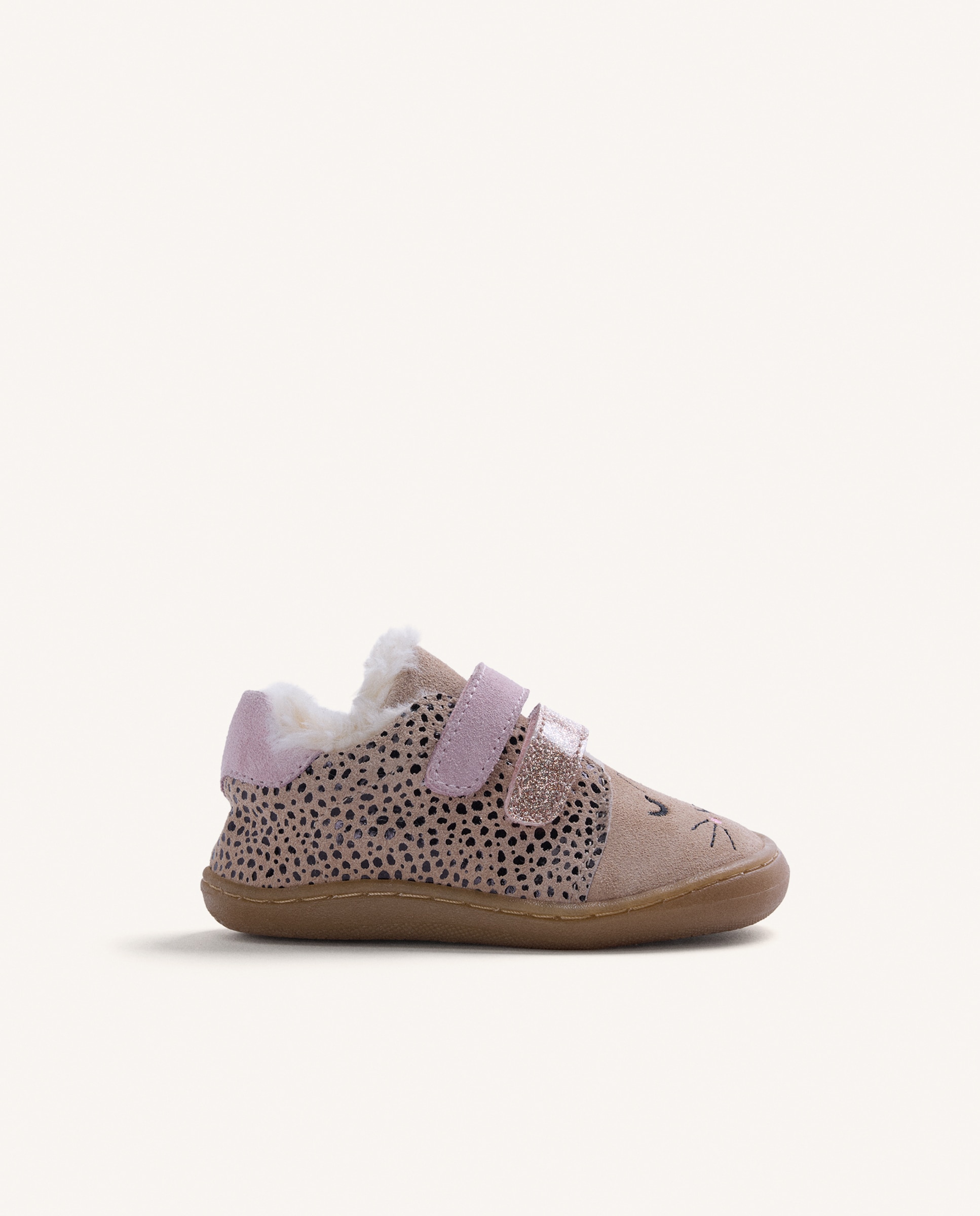 Imagem 0 de Sapatilhas Desportivas para Bebé de Pele com Detalhes Brilhantes e Bordado Barefoot