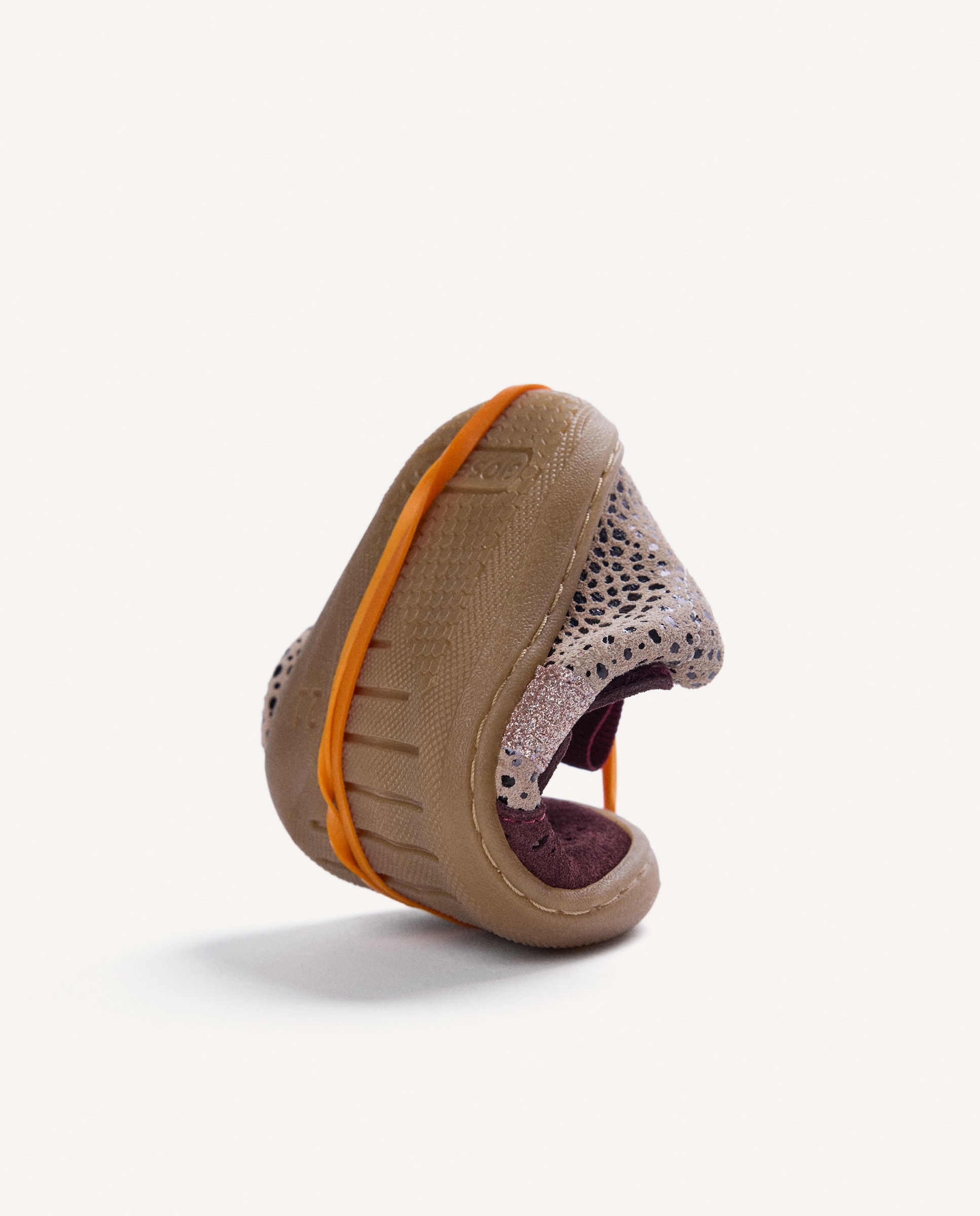 Sapatilhas Desportivas de Bebé em Pele com Estampado de Leopardo Barefoot Bordeaux-4