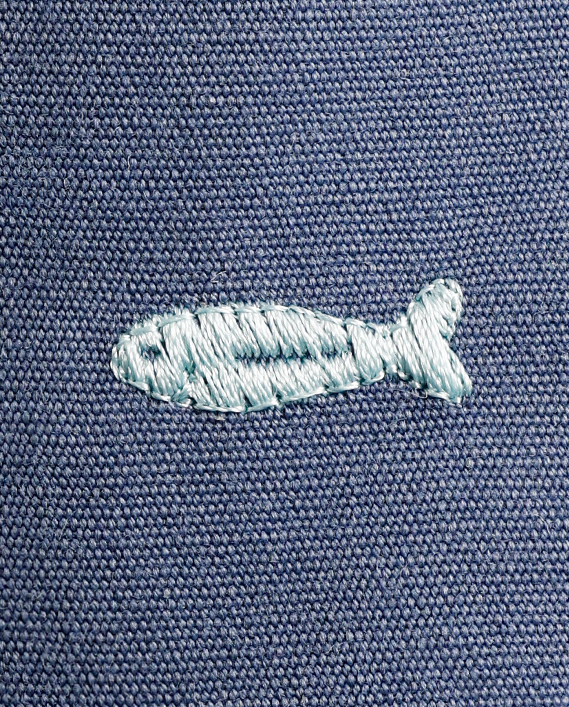 Juta de Pele com Estampado de Peixes e Corte Tipo Slip-on com Elásticos Azul-marinho-3