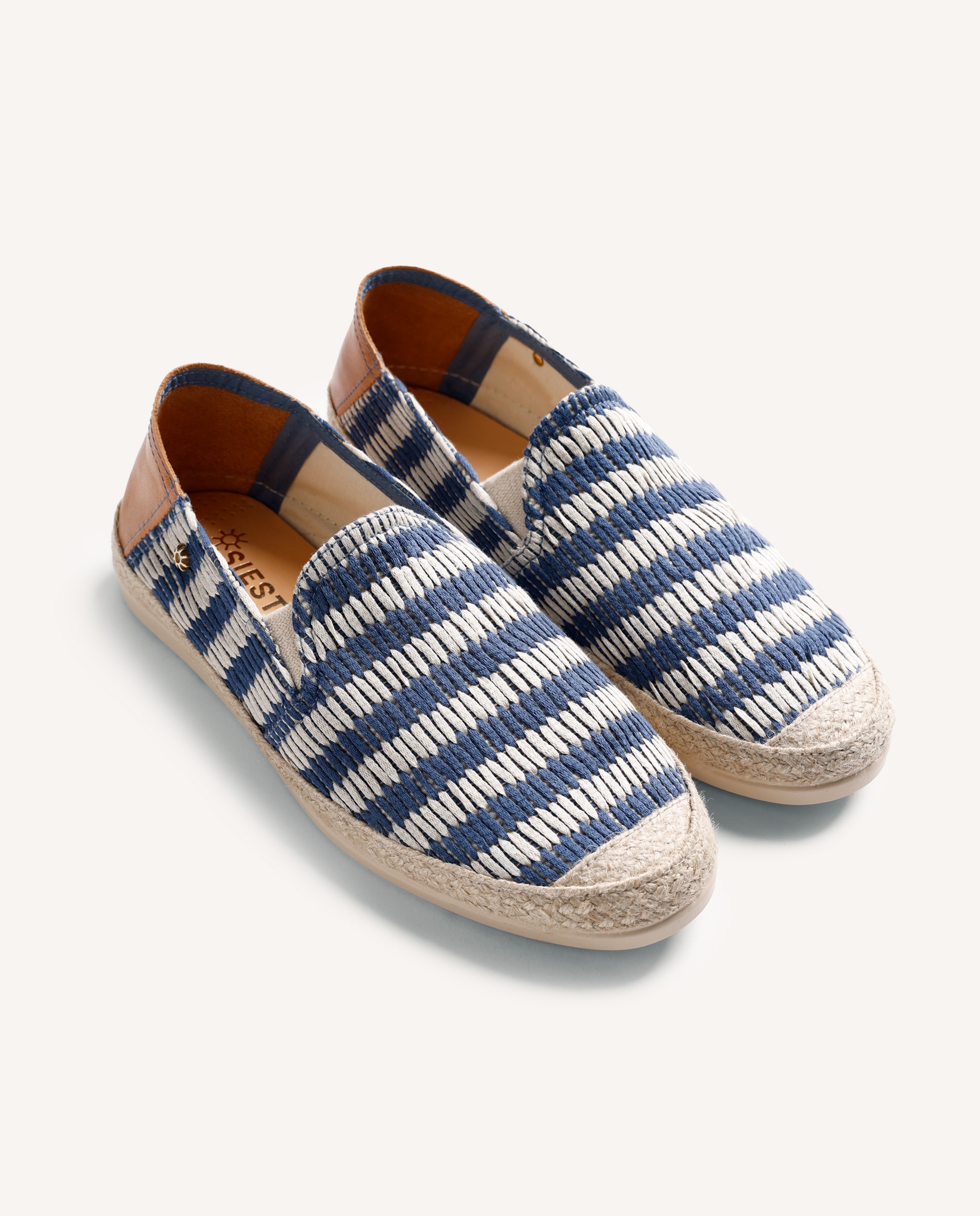 Juta de Pele com Estampado Às Riscas e Corte Tipo Slip-on com Elásticos Azul-marinho-2