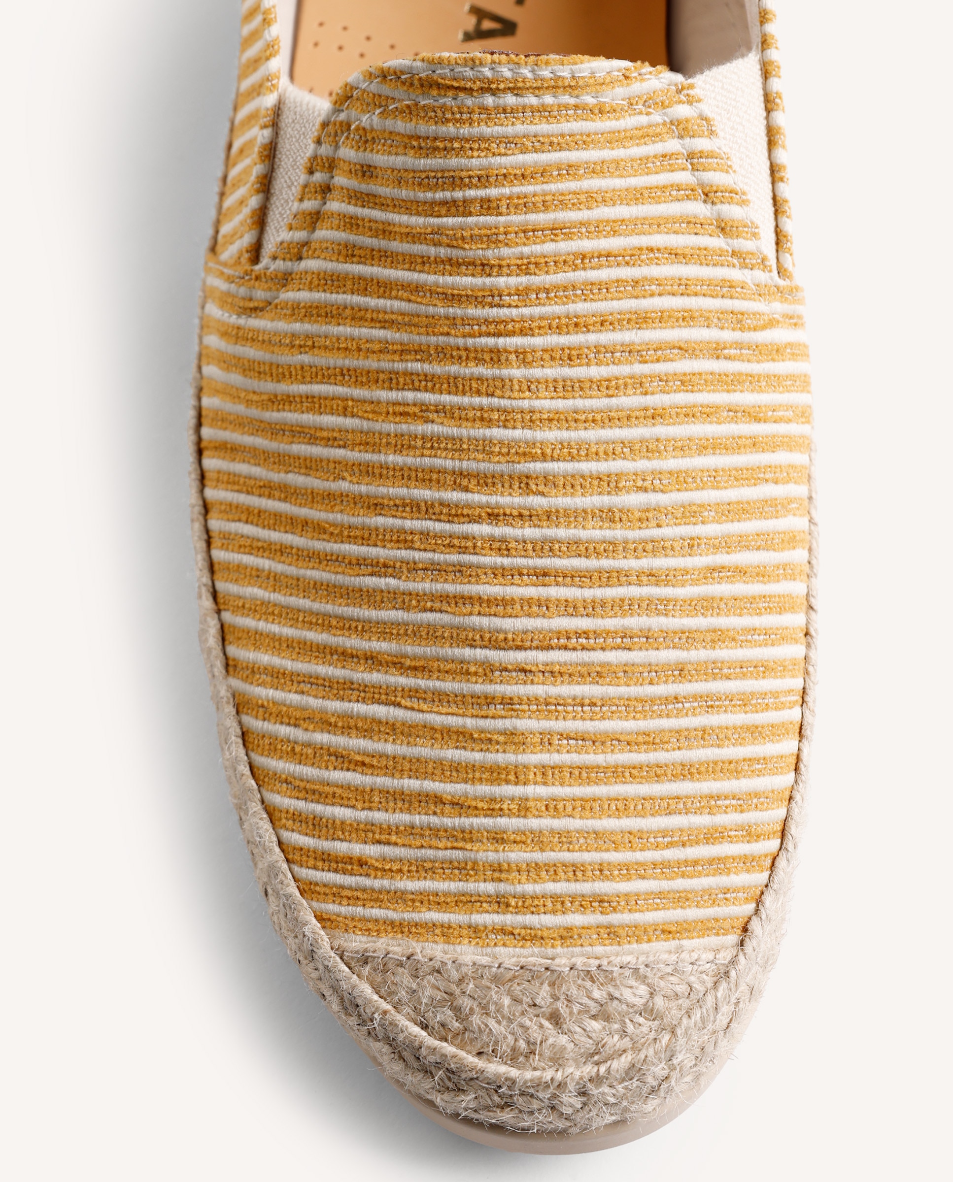Juta de Pele com Estampado Às Riscas e Corte Tipo Slip-on com Elásticos Amarelo-4