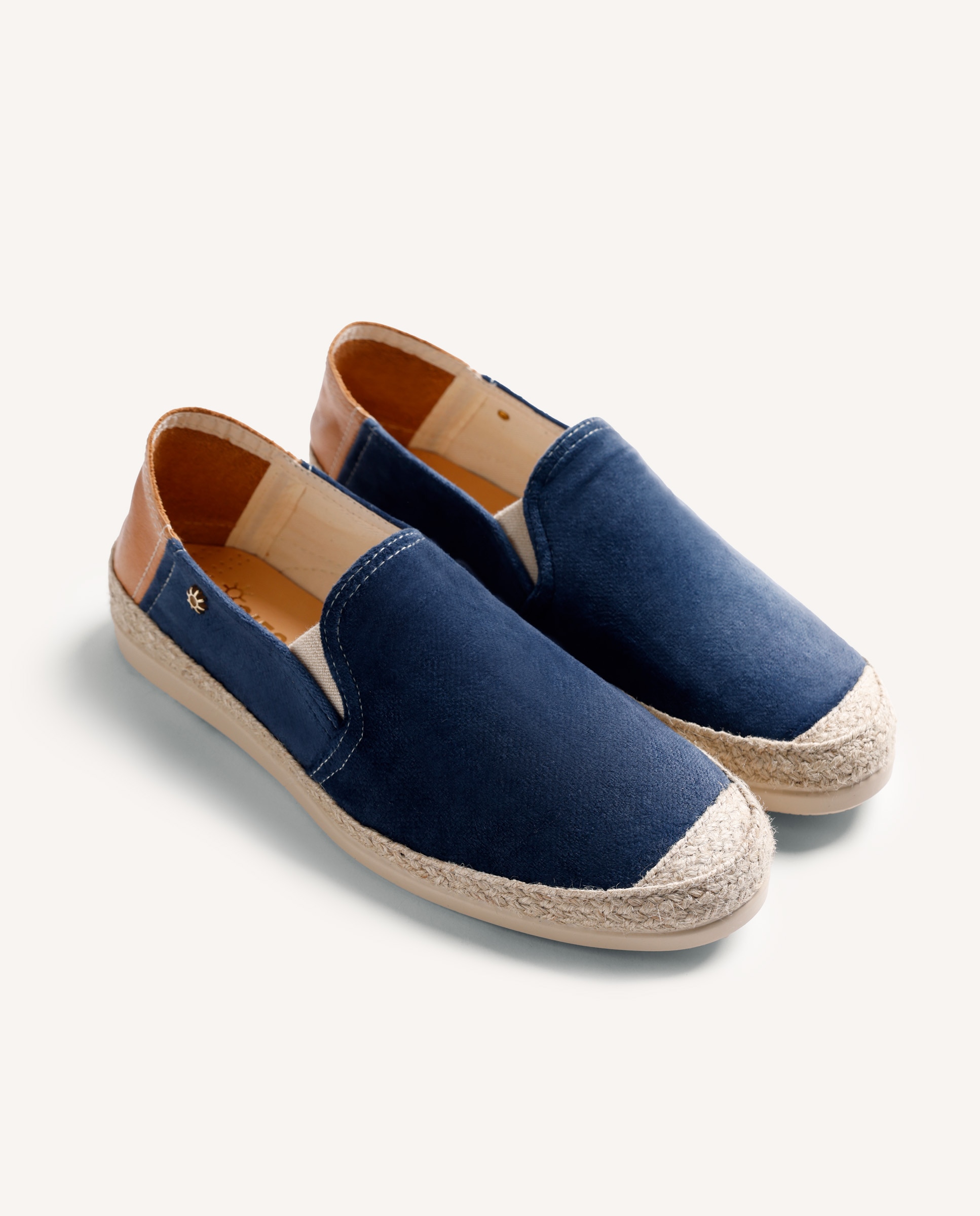 Juta de Pele de Veludo com Corte Tipo Slip-on com Elásticos Azul-2