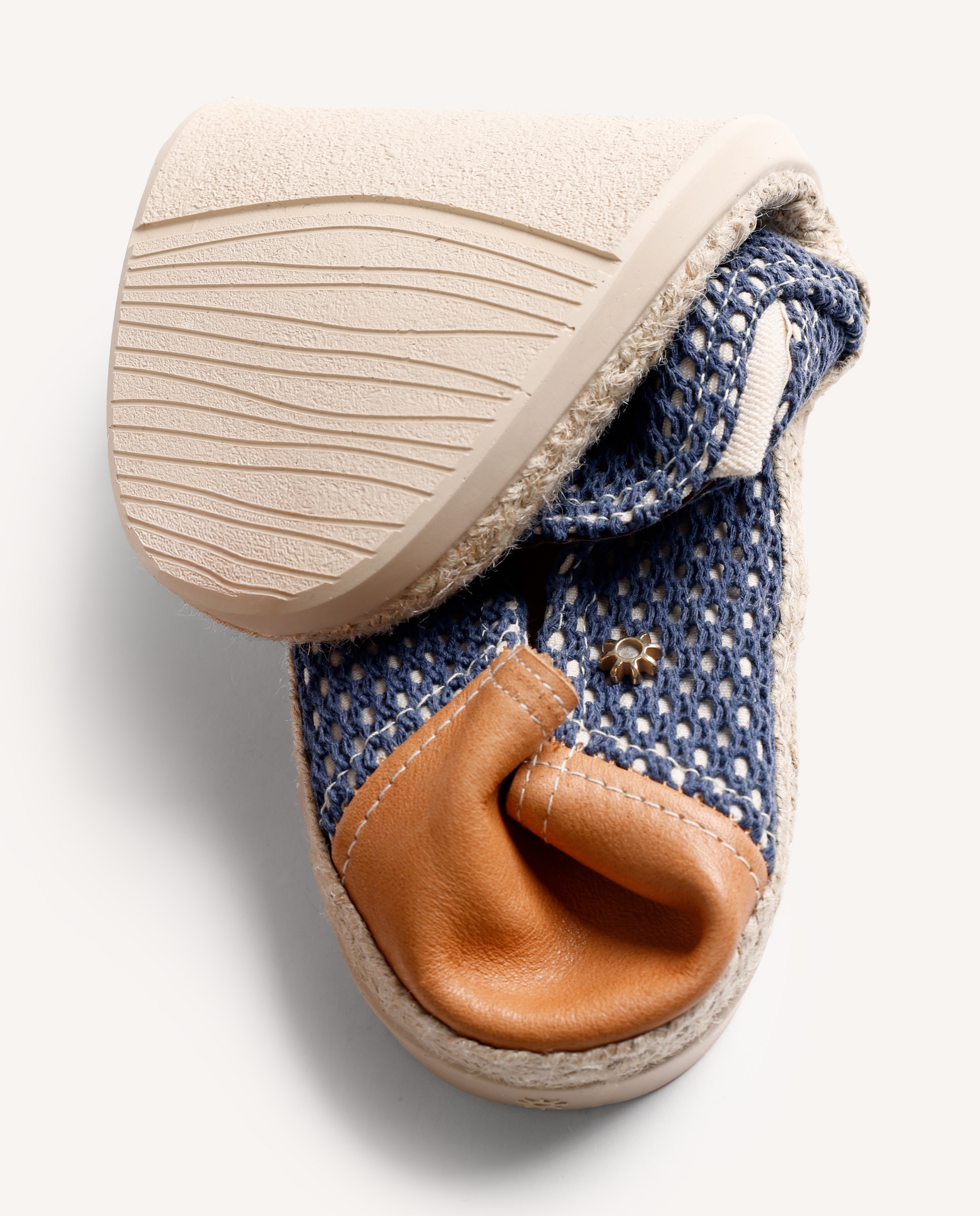 Yute de Pele com Rejilla e Corte Tipo Slip-on com Elásticos Azul-5