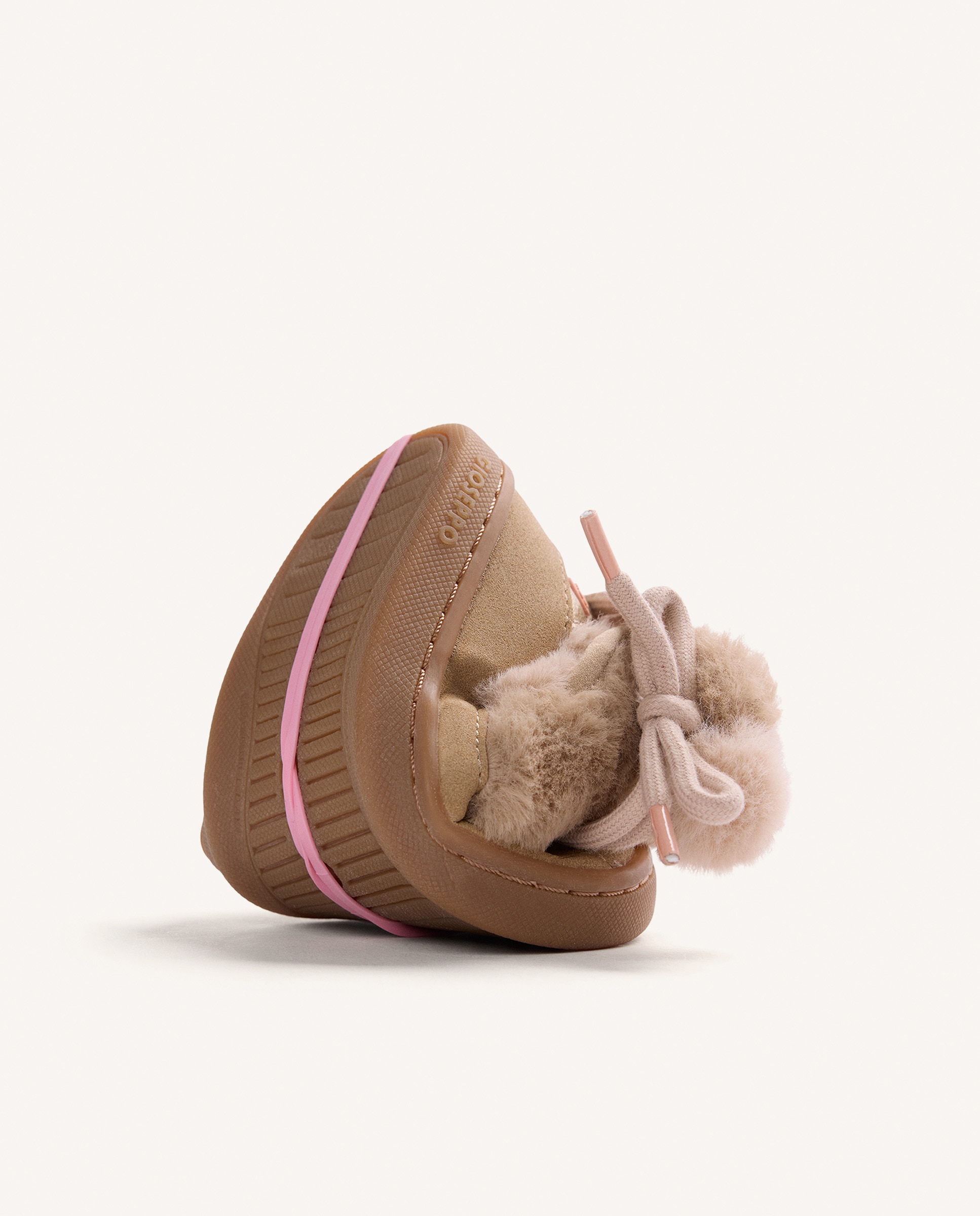 Botas de Bebé Estilo Australianas com Adorno de Pompom Barefoot Bege-5