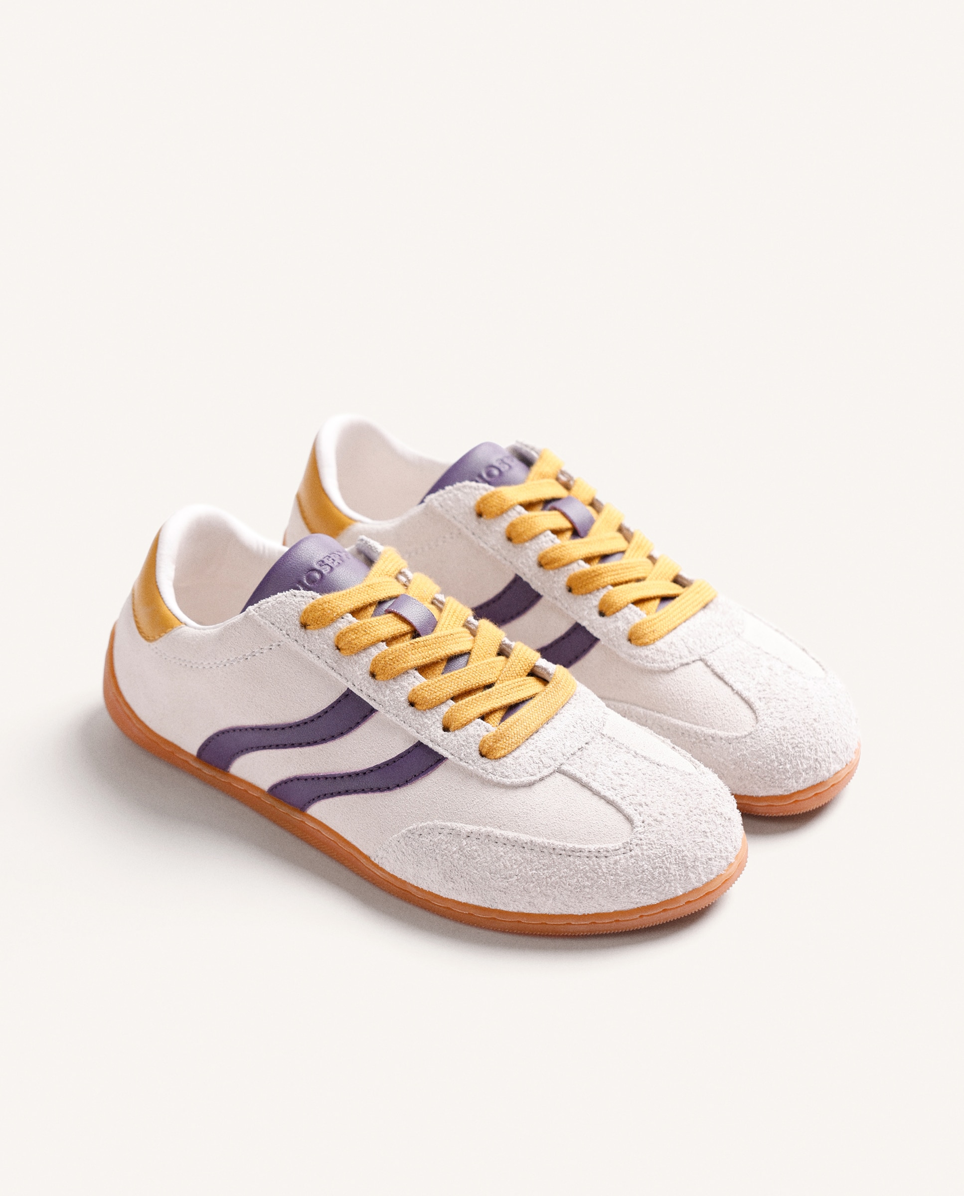 Sapatilhas Desportivas de Pele Camurça em Branco Branco-2