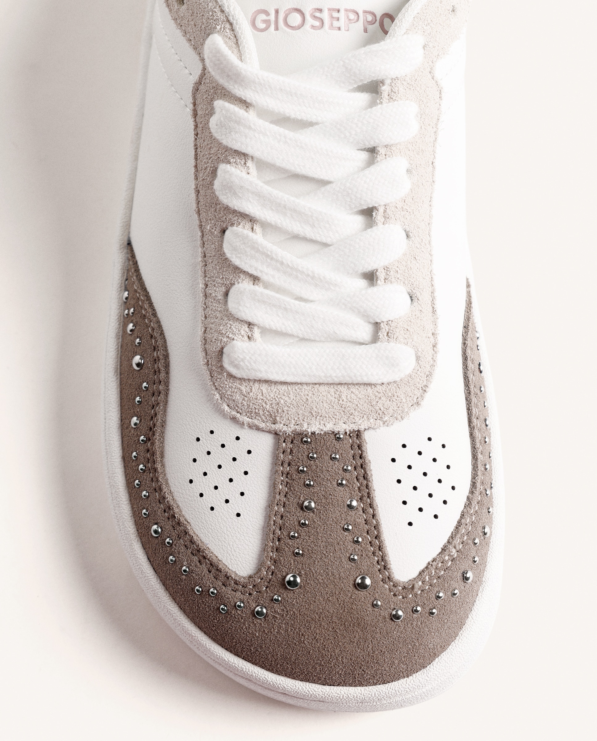 Sapatilhas Desportivas de Pele em Topo Taupe-3