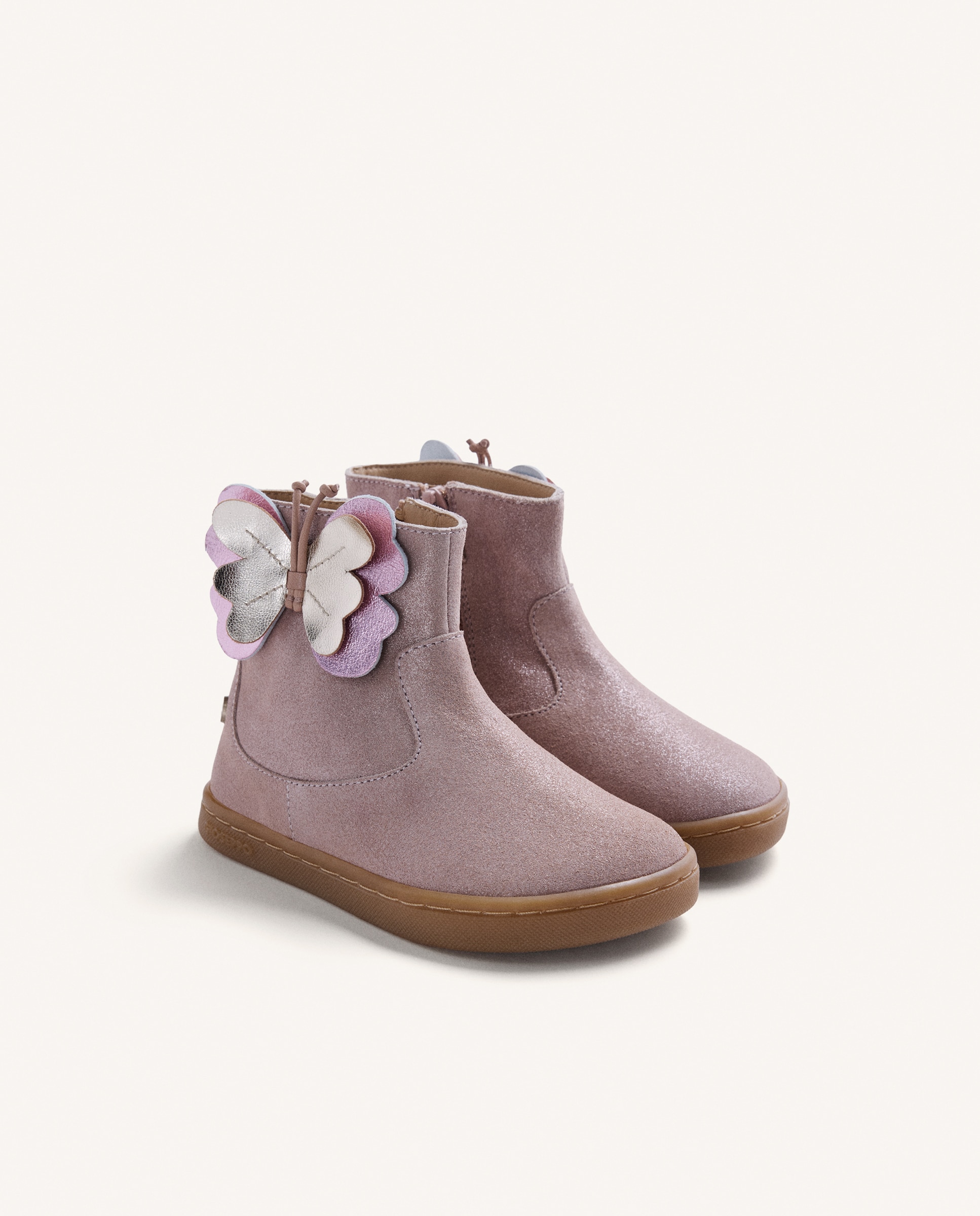 Botins de Pele em Rosa Rosa-2