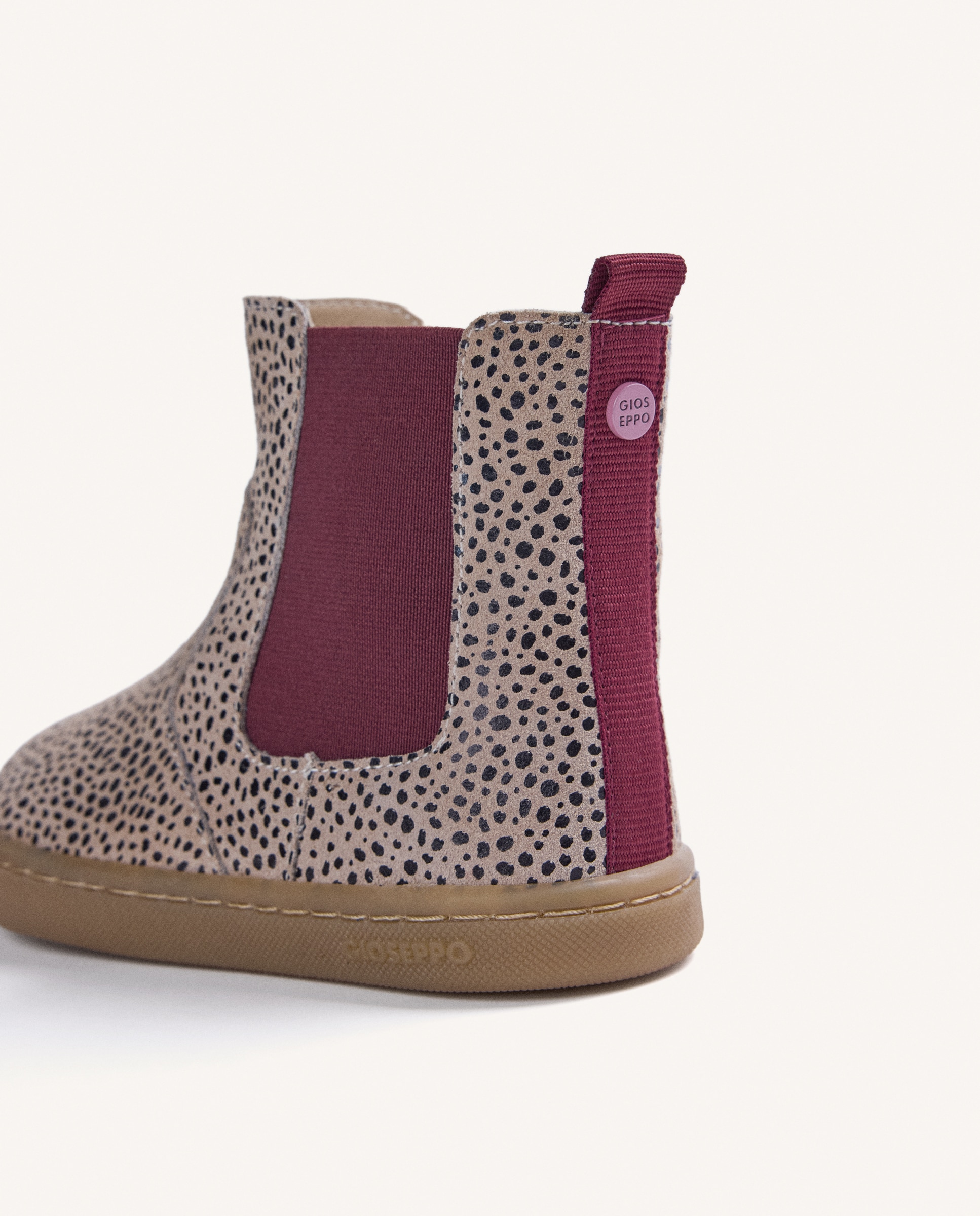 Botins Chelsea Barefoot de Pele com Animal Print e Elástico Bordeaux-4