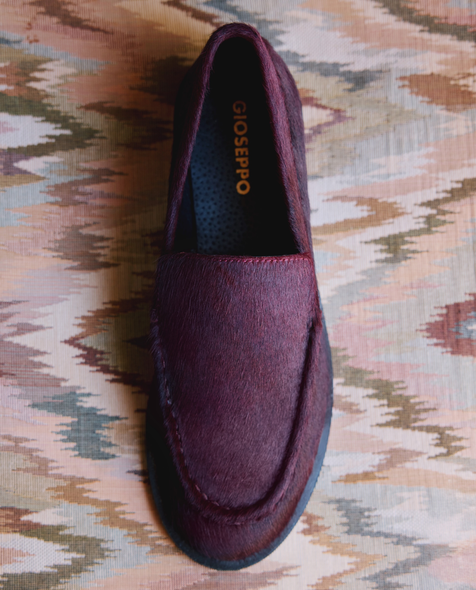 Mocassins de Pele Tipo Pelo e Palmilha Acolchoada Bordeaux-5