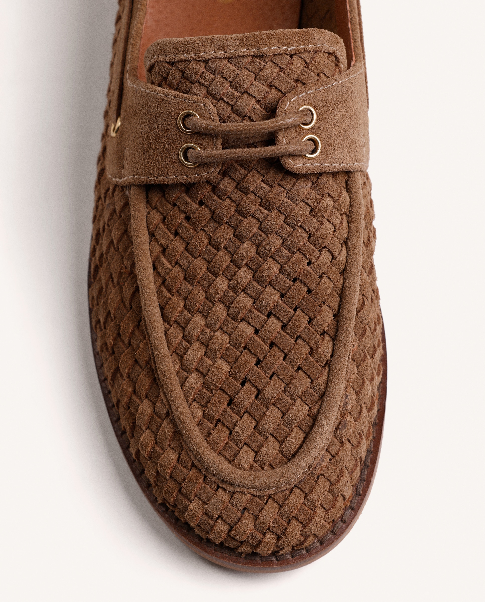 Mocassins Estilo Náutico de Pele com Entrançado Artesanal Couro-3