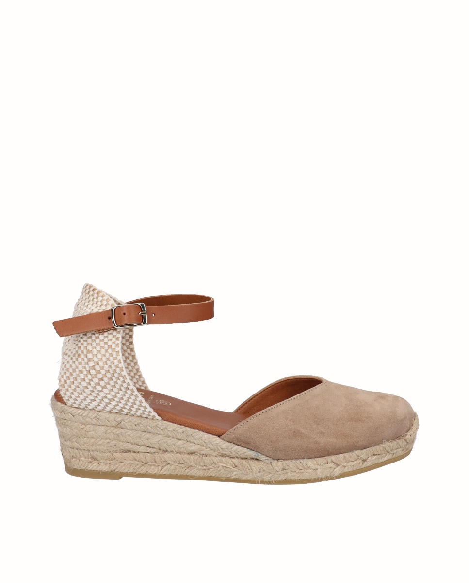 Alpercatas de Cunha Baixa em Pele Castanho-claro-1