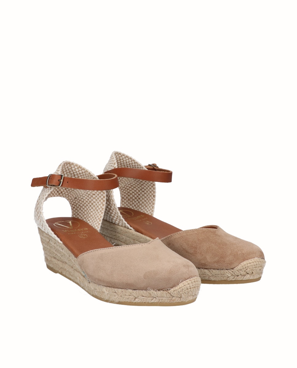 Alpercatas de Cunha Baixa em Pele Castanho-claro-2