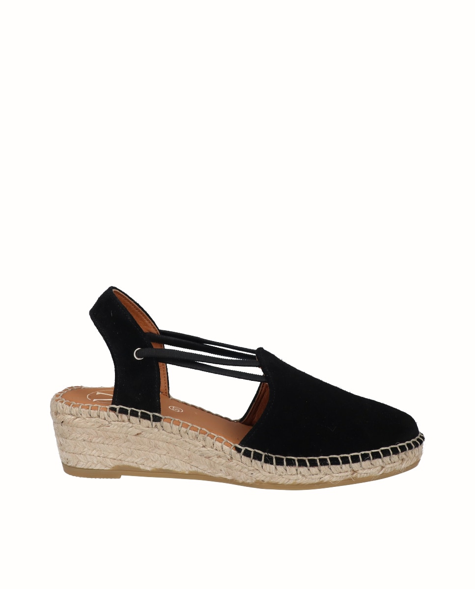 Alpercatas de Cunha Baixa com Elásticos Preto-1