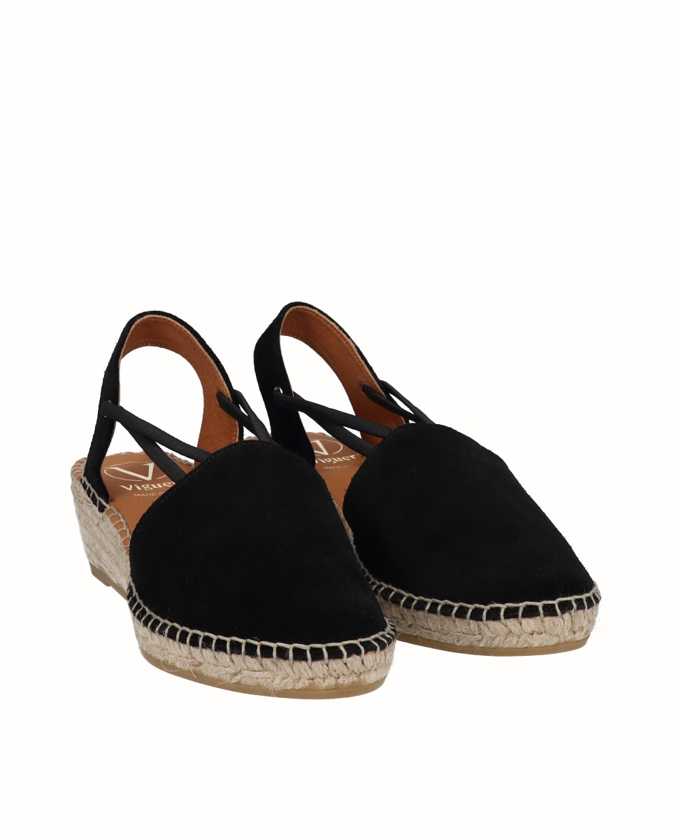 Alpercatas de Cunha Baixa com Elásticos Preto-2