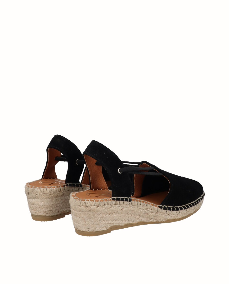 Alpercatas de Cunha Baixa com Elásticos Preto-3