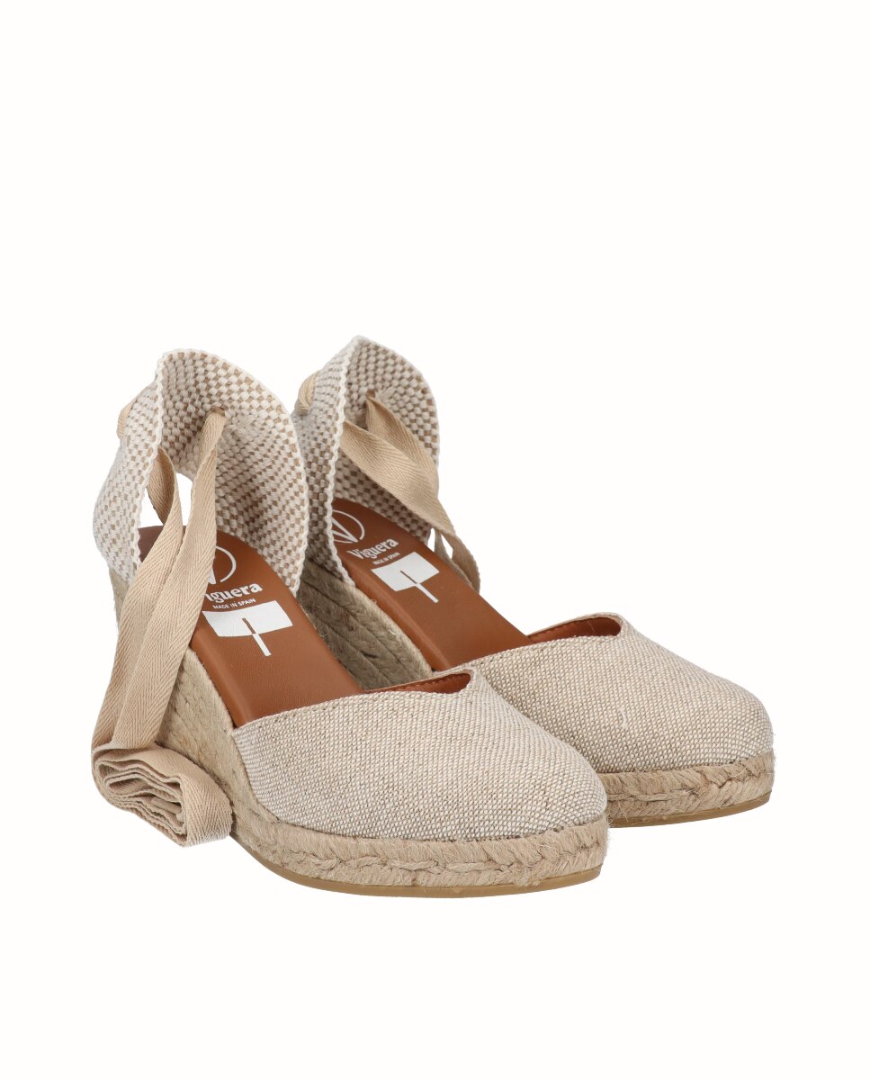 Alpercatas de Cunha Alta de Linho Natural-2