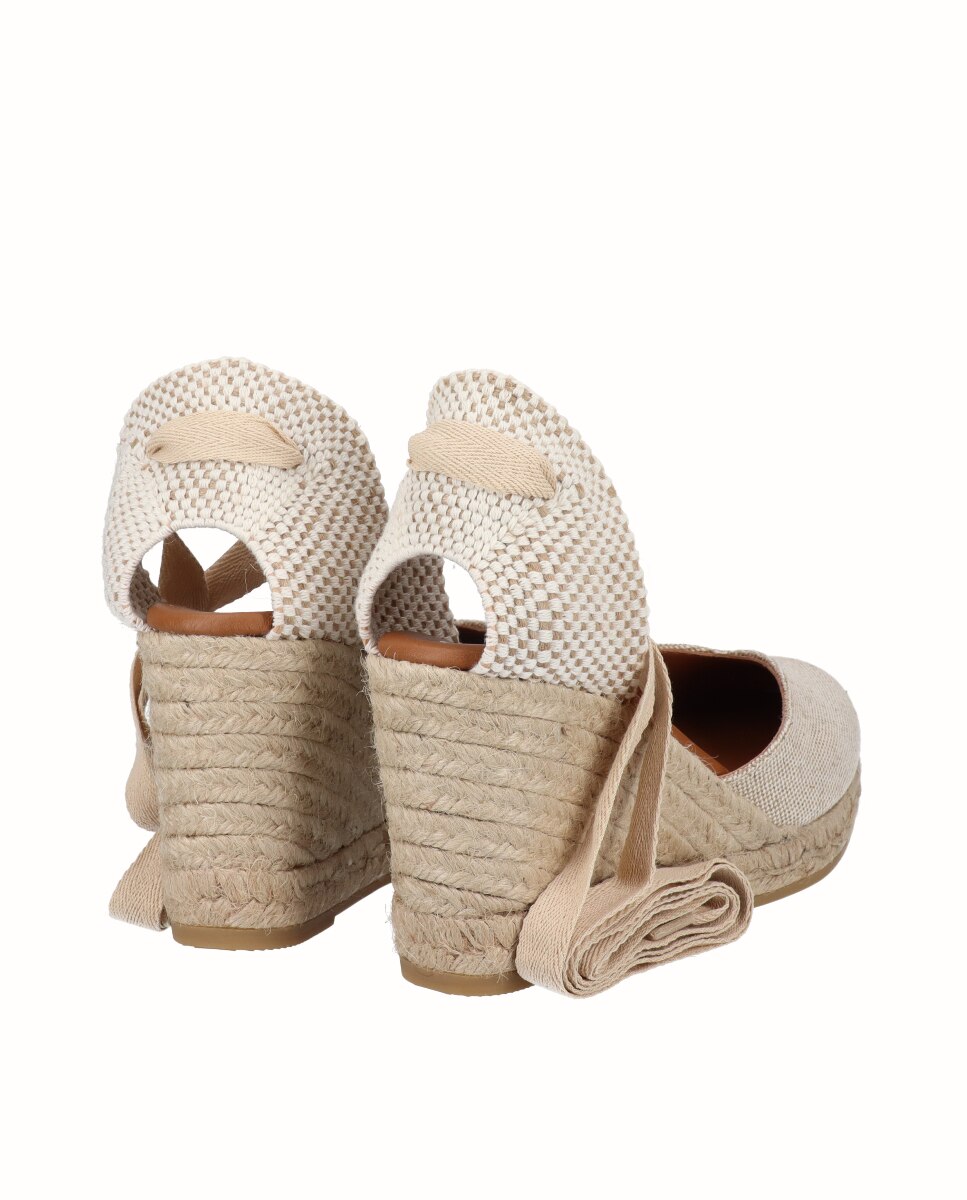 Alpercatas de Cunha Alta de Linho Natural-3