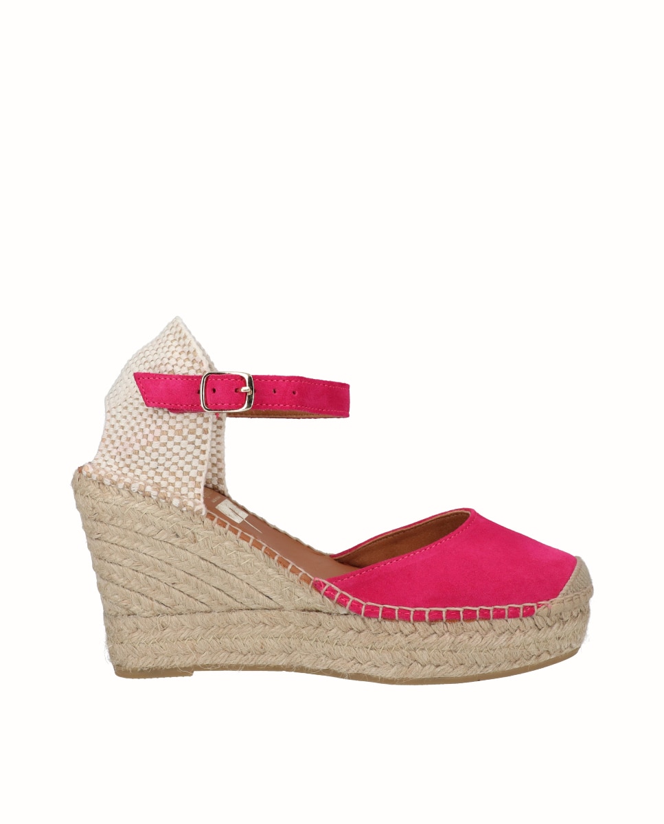 Alpercatas de Cunha Alta com Fivela Fúcsia-1