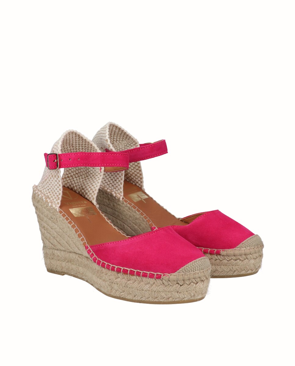 Alpercatas de Cunha Alta com Fivela Fúcsia-2