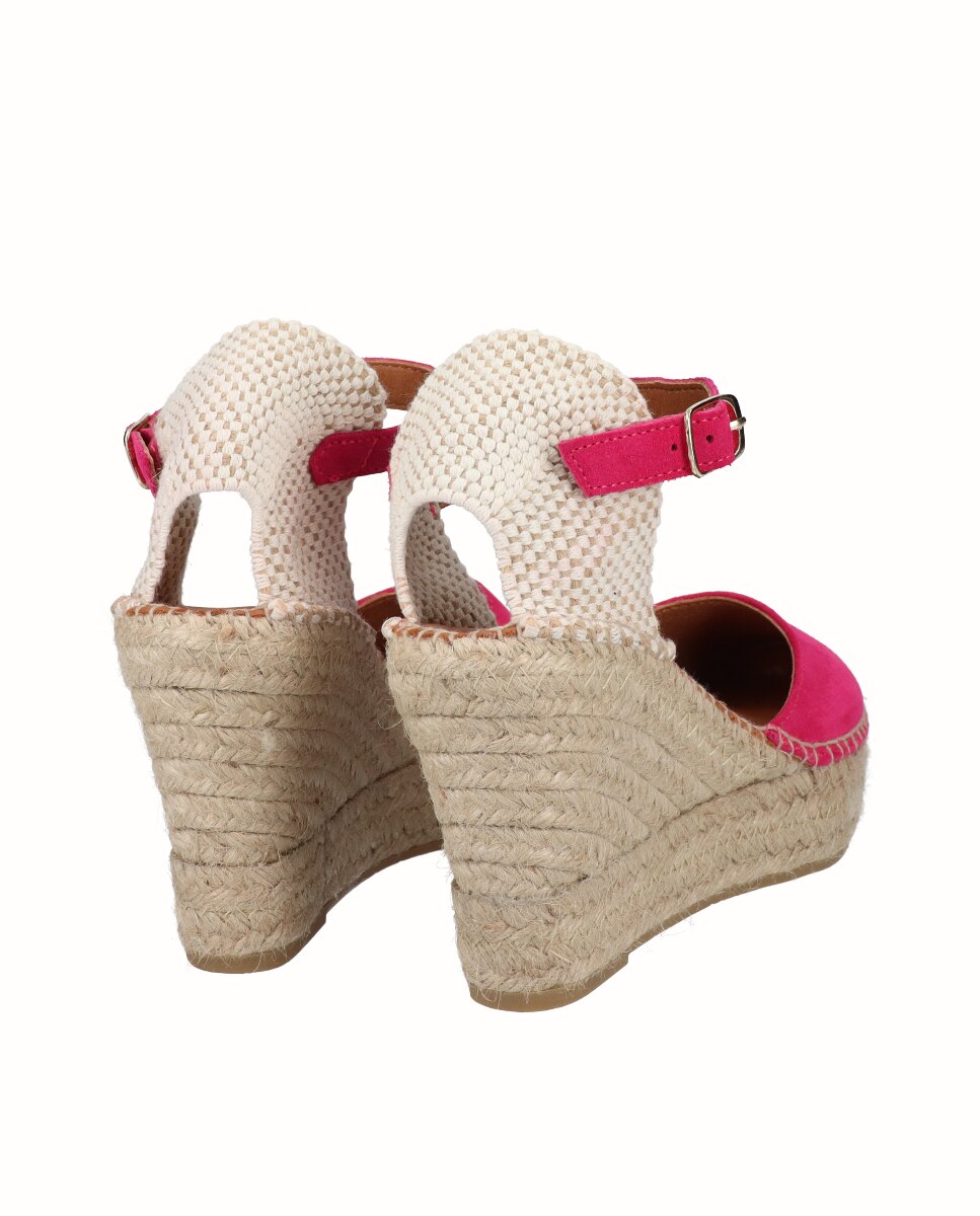 Alpercatas de Cunha Alta com Fivela Fúcsia-3