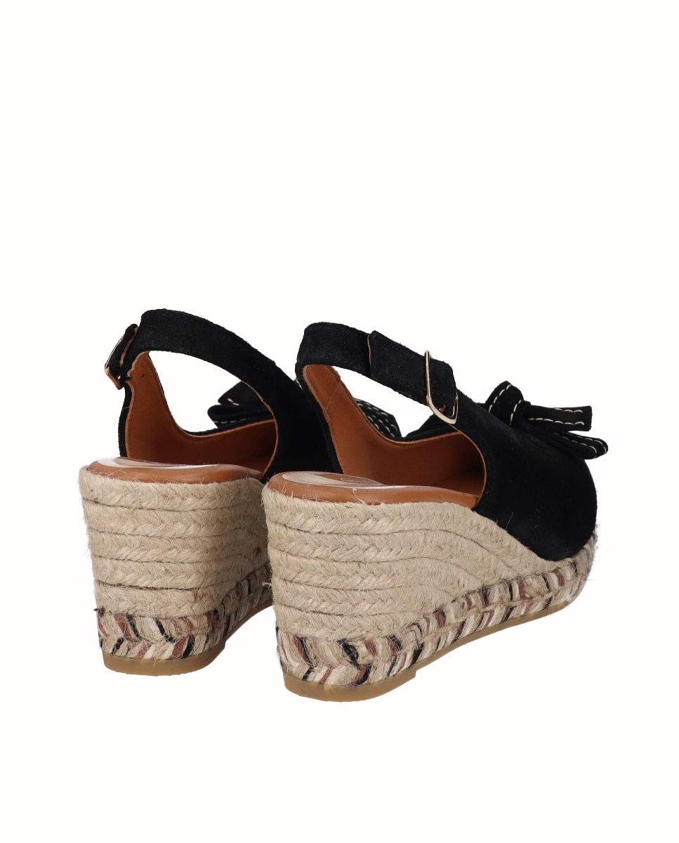 Alpercatas de Cunha em Camurça com Laço Preto-3