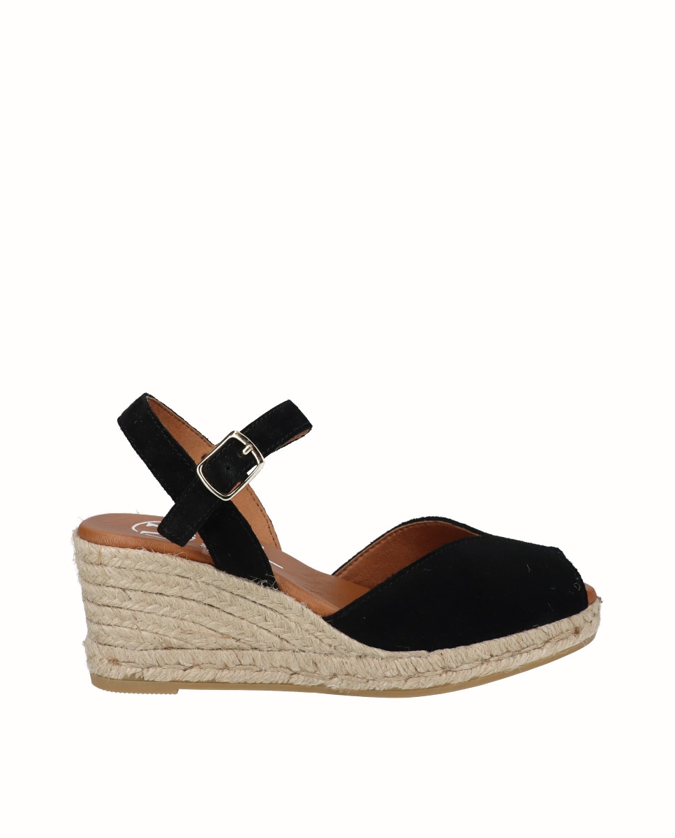 Imagem 0 de Sandálias de Cunha em Camurça com Decote em V