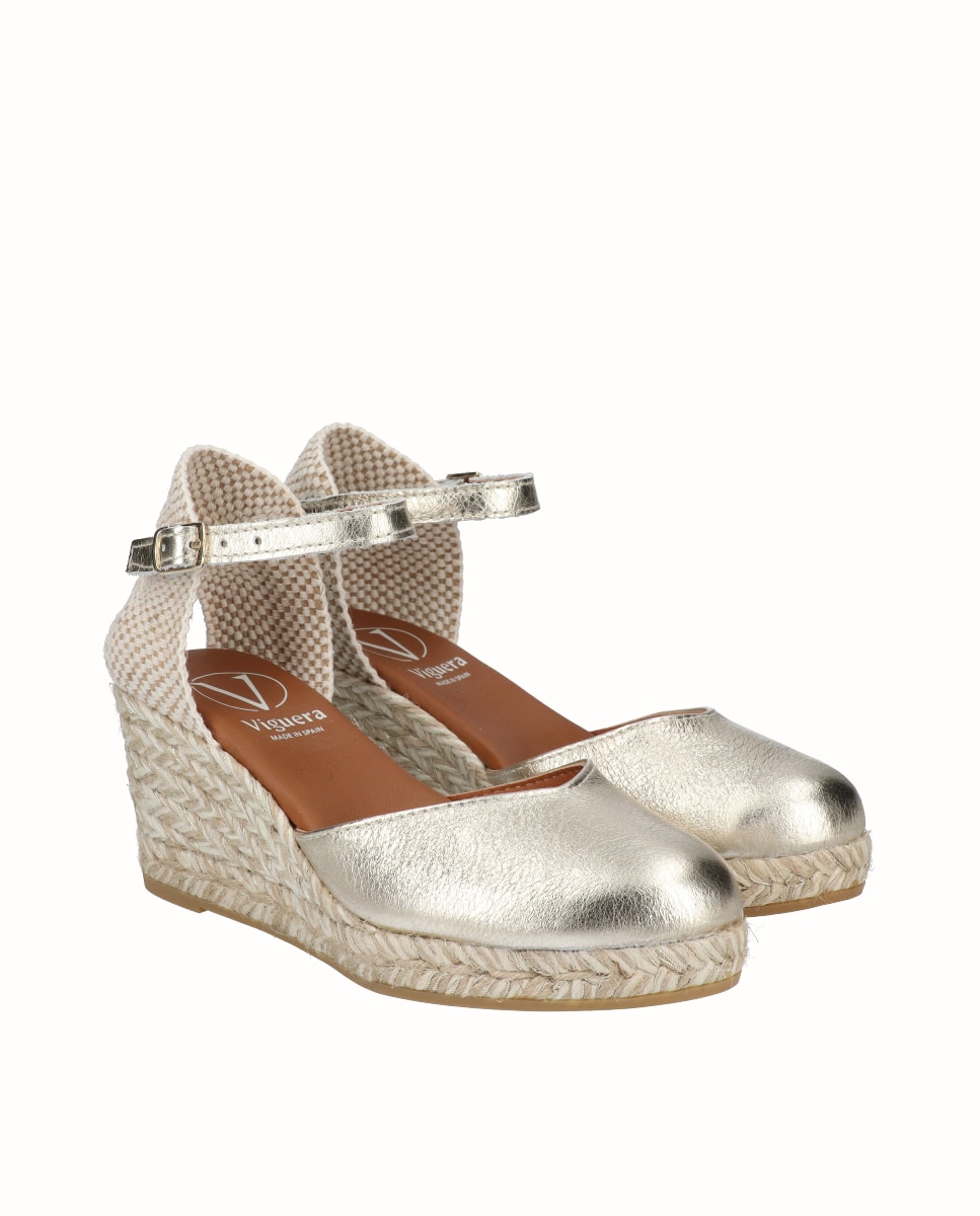 Alpercatas de Cunha em Pele Ouro-2