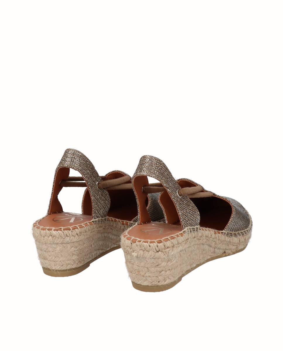 Alpercatas de Cunha Baixa com Elásticos Castanho-3