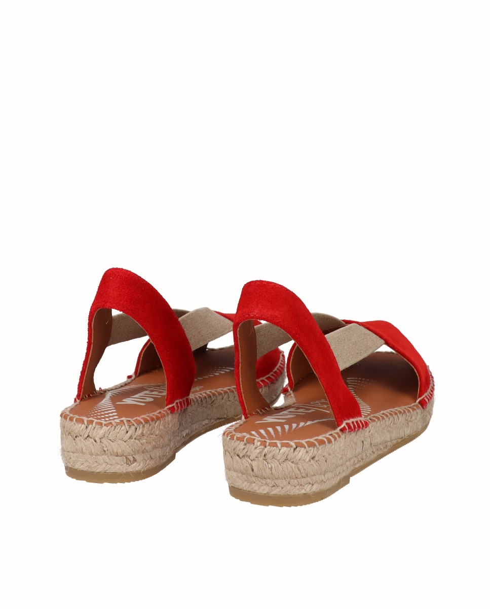 Sandálias de Tira de Camurça com Yuteflex Vermelho-3