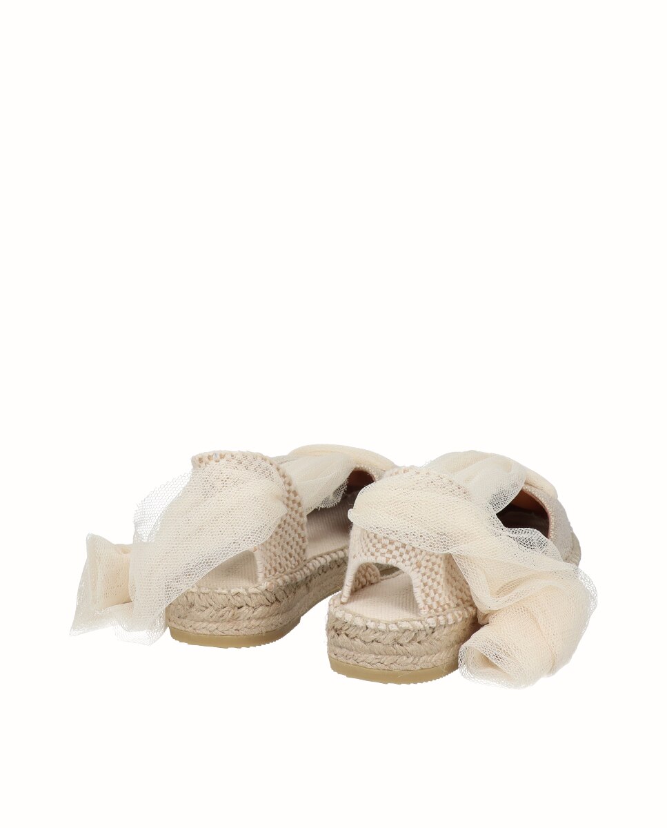 Alpercatas Estilo Goyescas com Tiras de Tule Viguera Natural-3