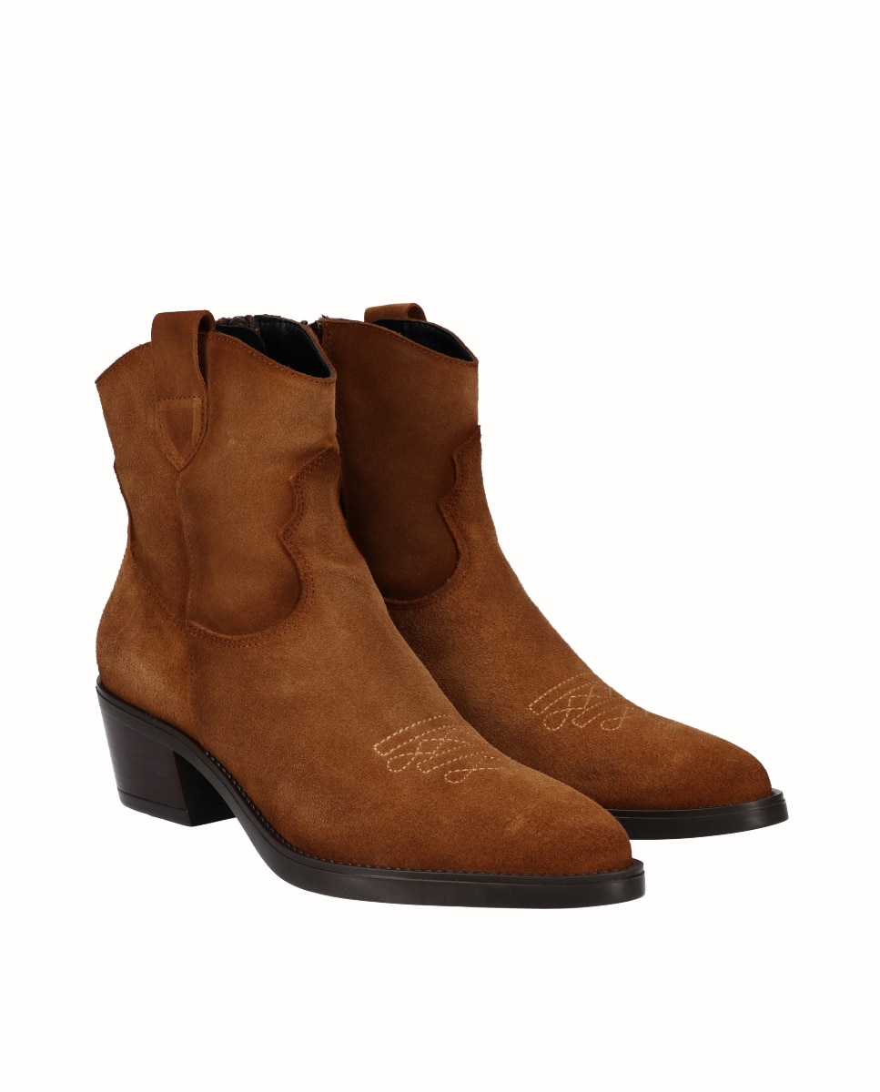 Botins Cowboy de Pele Tabaco-2