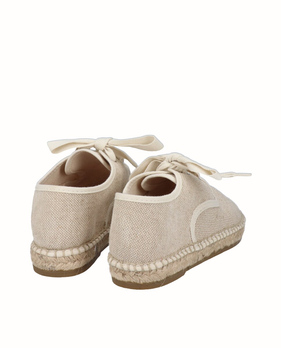 Alpercatas Infantil de Linho com Cordões Viguera Natural-3