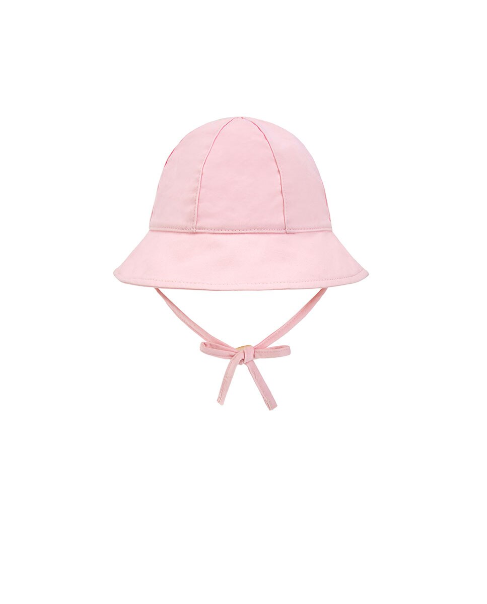 Boné de Bebé Liso com Cordão Ajustável Rosa-1