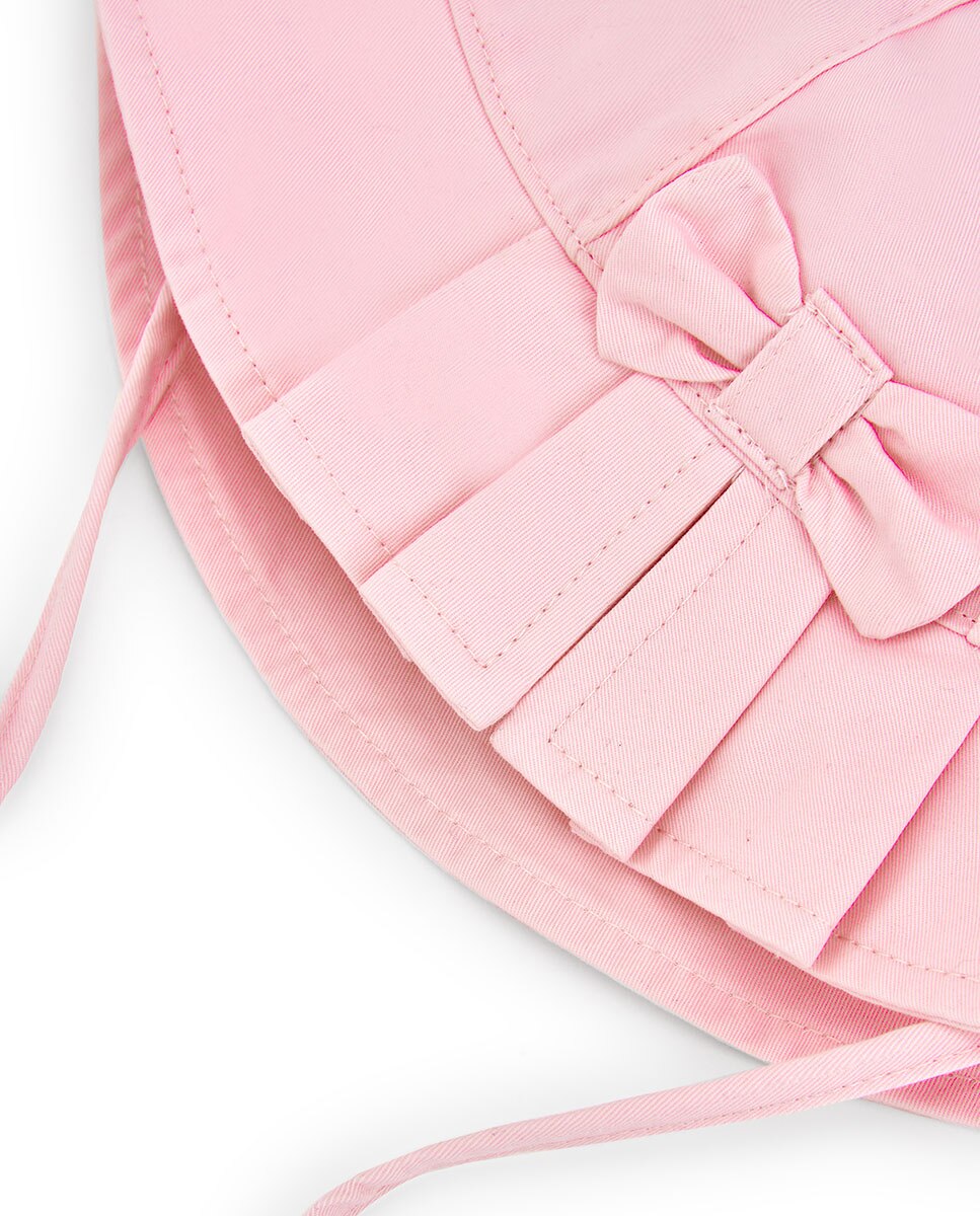 Boné de Bebé Liso com Cordão Ajustável Rosa-3