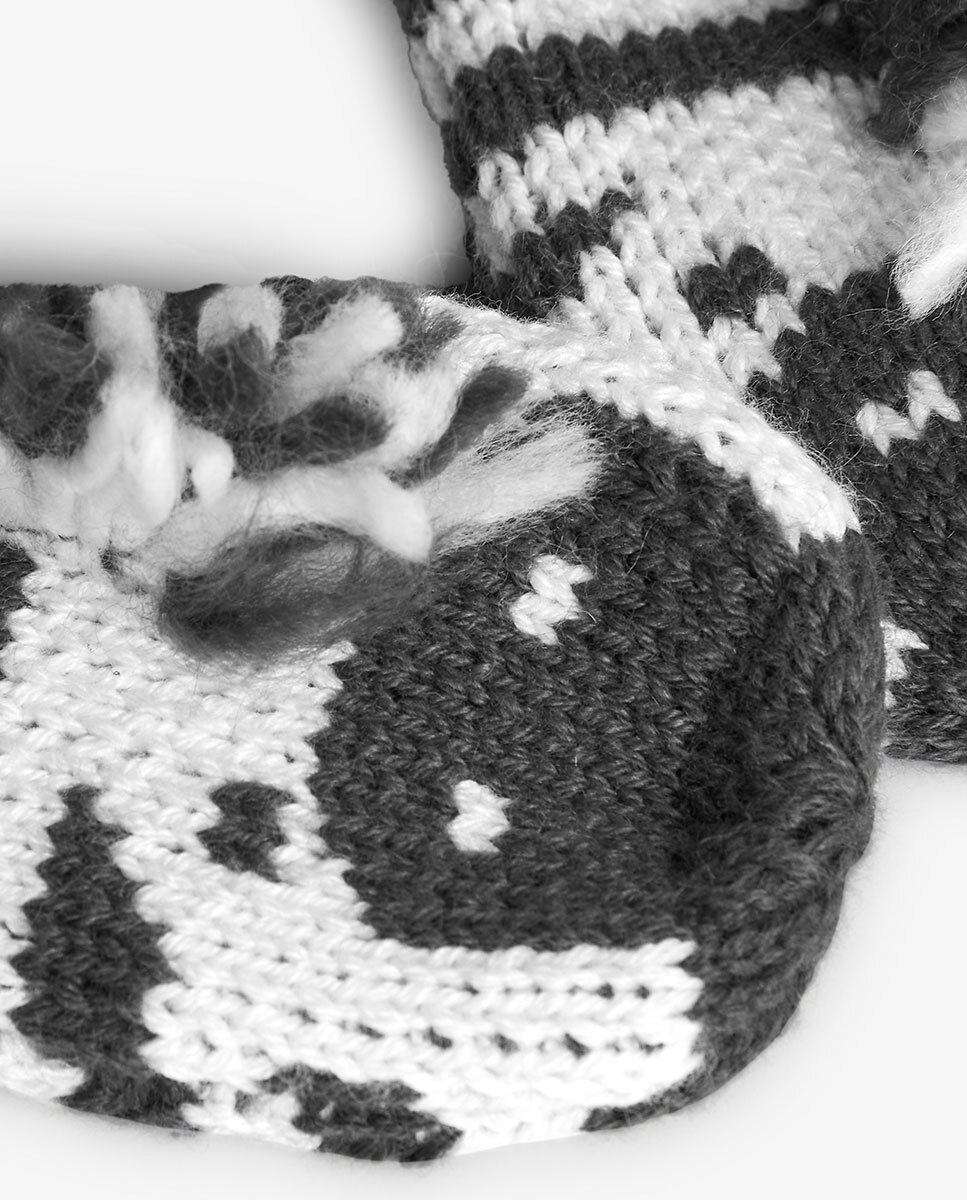 Luvas para Bebé de Malha com Estampado Animal Branco-2