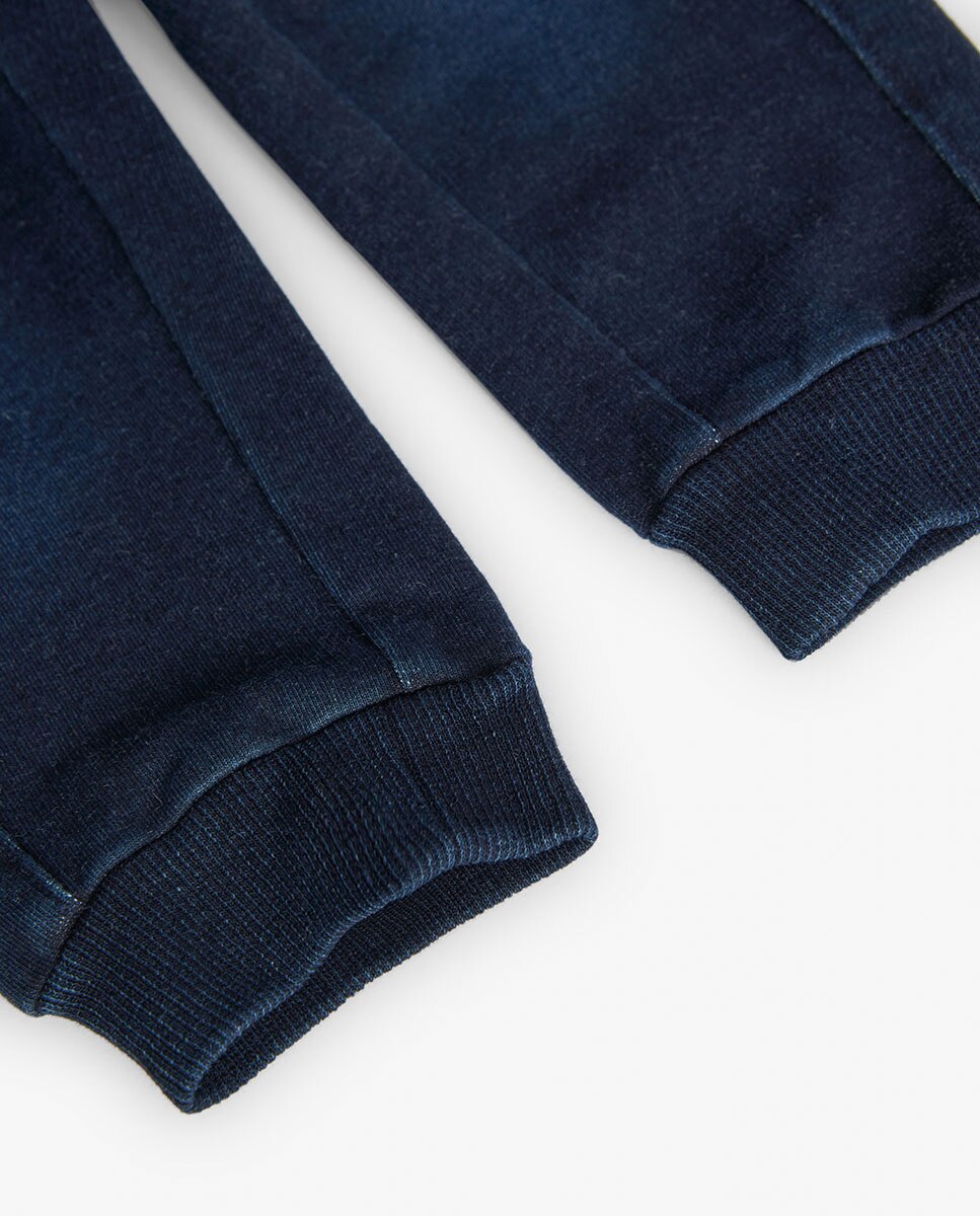 Calças Desportivas para Bebé com Bolsos e Cordão de Ajuste Boboli Azul-marinho-4