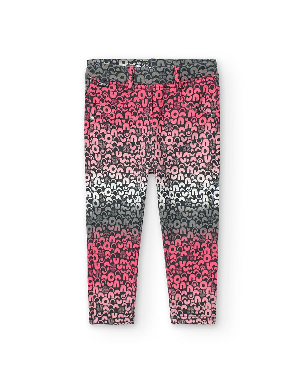 Calças Infantil de Felpa Estampadas com Cintura Elástica Multicolor-1