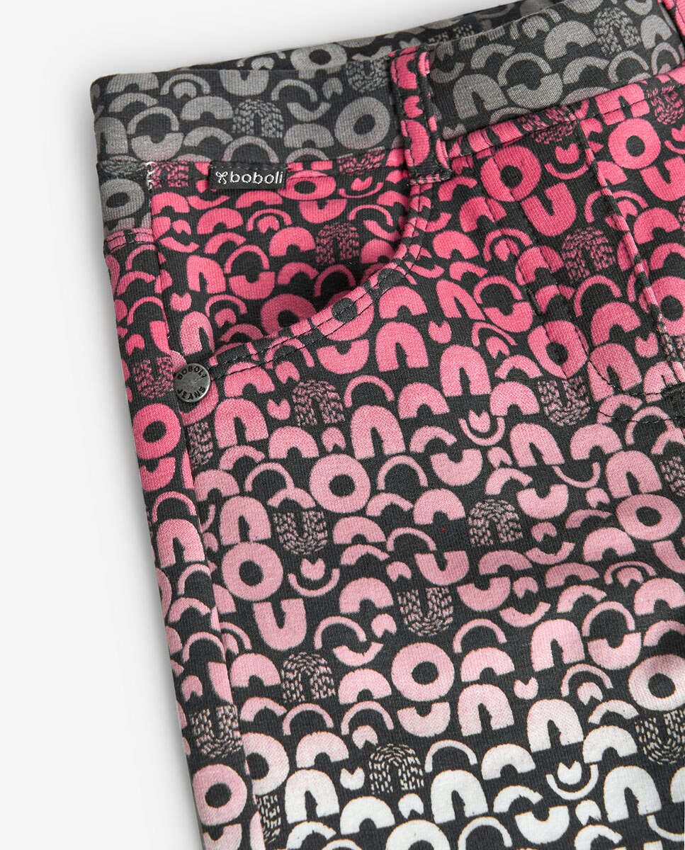 Calças Infantil de Felpa Estampadas com Cintura Elástica Multicolor-3