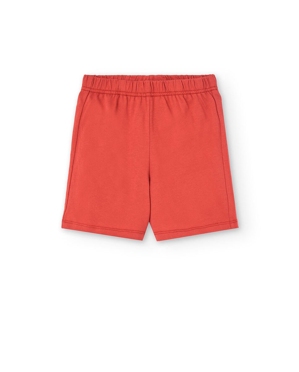 Pijama para Bebé Curto com Desenho Frontal Laranja-4