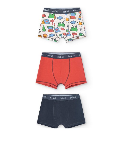 Imagem 0 de Pack de 3 Boxers Infantil em Várias Cores com Logotipo na Cintura