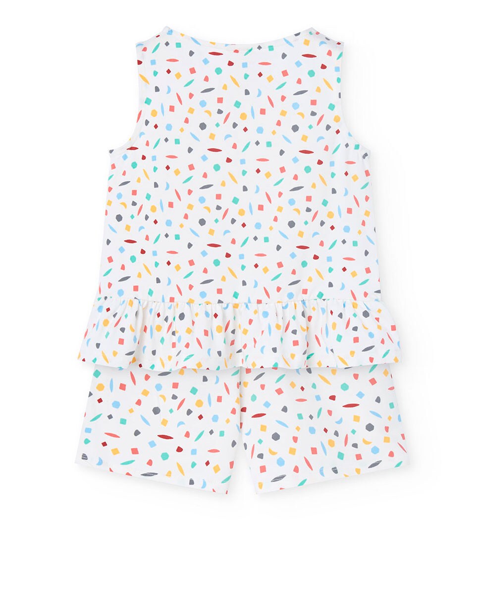 Pijama para Bebé Curto com Estampado Geométrico Multicolor-2