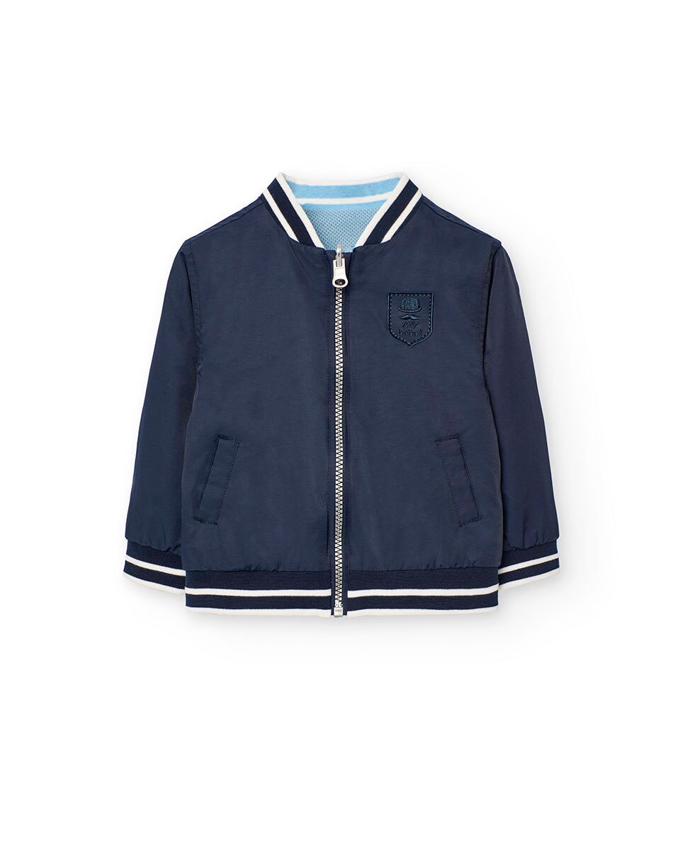 Blusão para Bebé Reversível com Fecho Zip Azul-marinho-3