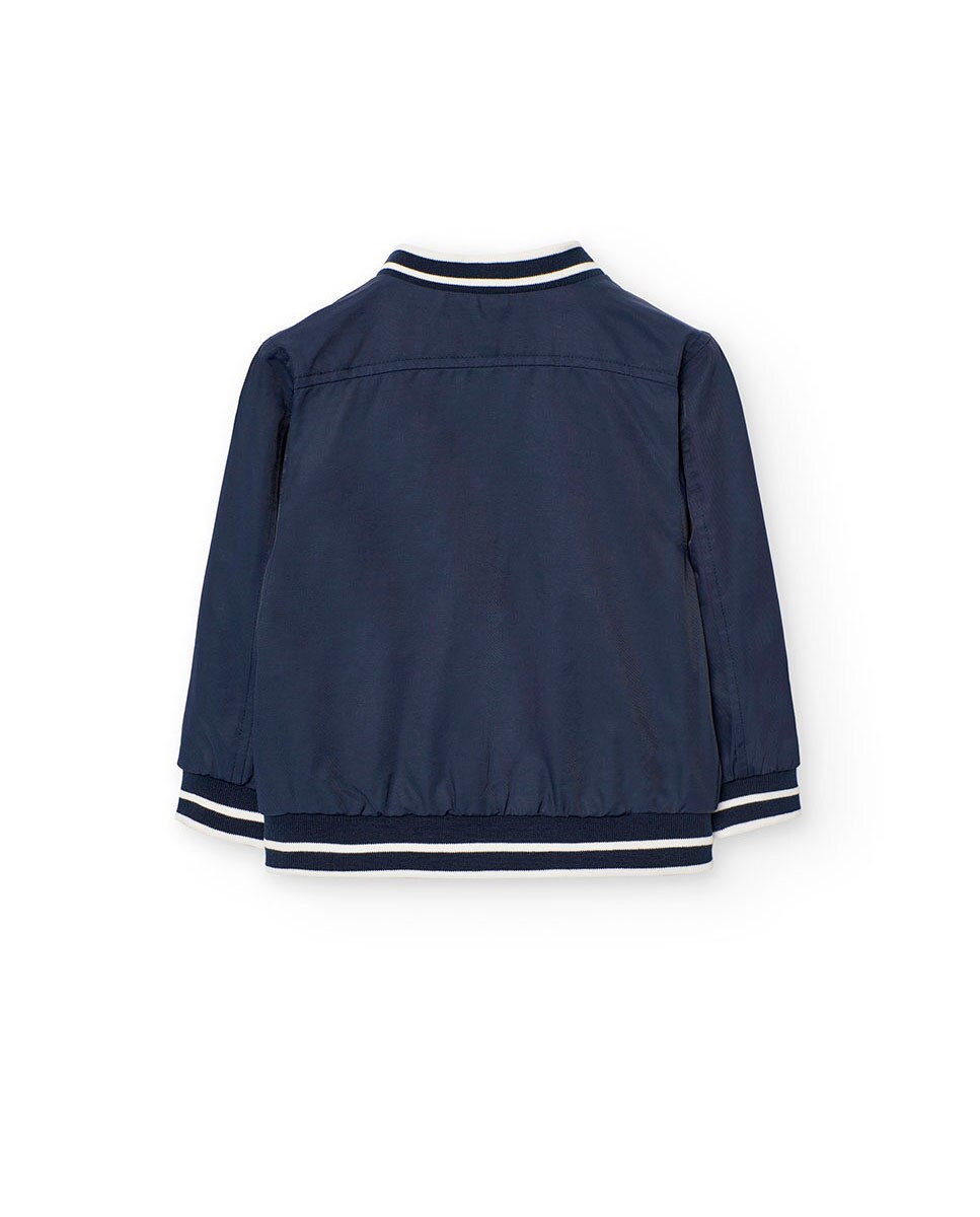 Blusão para Bebé Reversível com Fecho Zip Azul-marinho-4