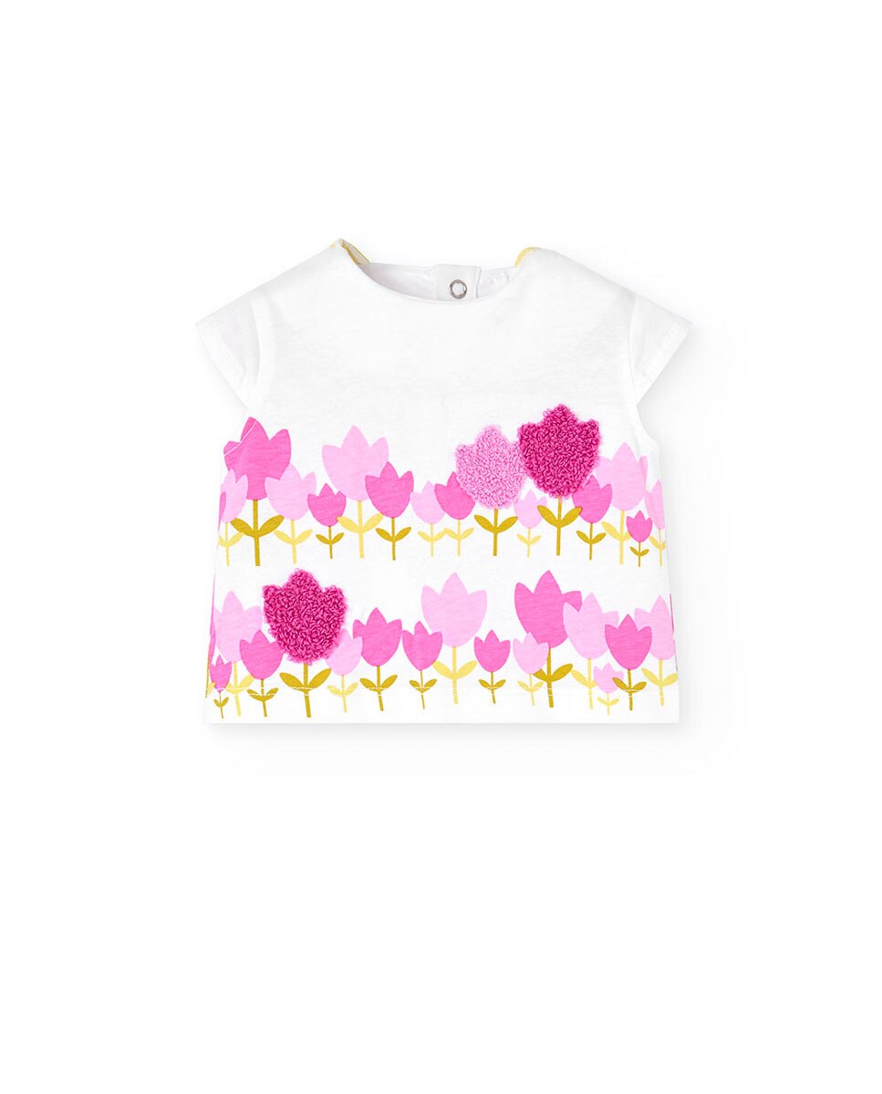 Conjunto para Bebé de T-shirt de Manga Curta e Calções Boboli Branco-3