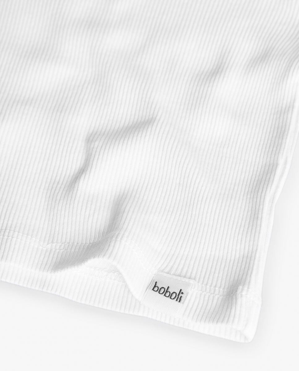 T-shirt para Bebé com Manga Curta e Gola Redonda Branco-4