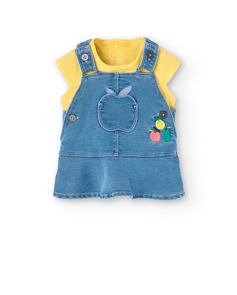Conjunto para Bebé de T-shirt de Manga Curta e Pichi Boboli Amarelo-1