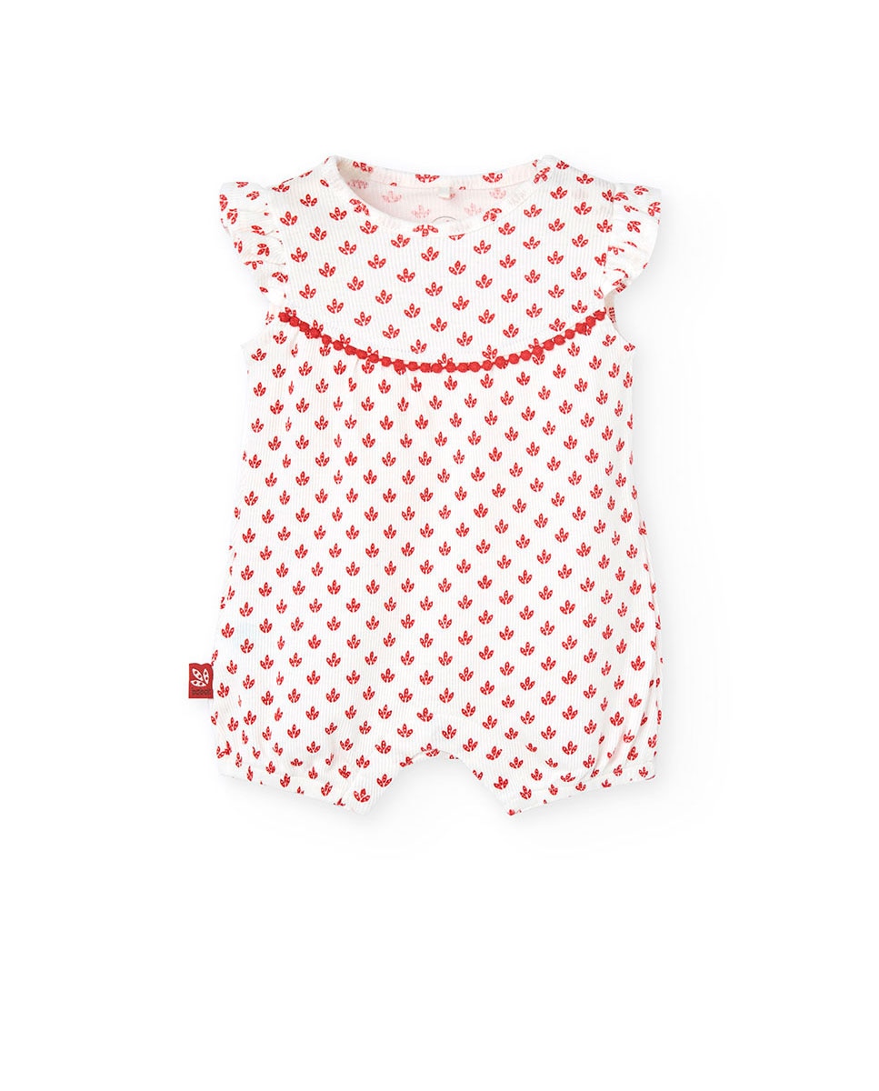 Babygrow para Bebé Microestampado de Algodão Boboli Branco-1