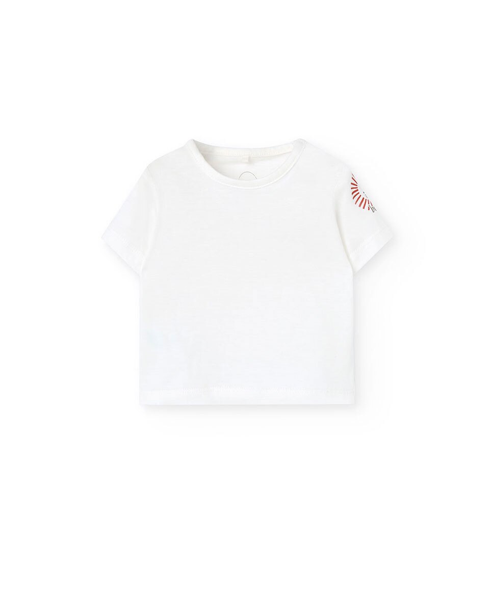 Conjunto para Bebé de T-shirt e Jardineiras Curtas Aos Quadrados Boboli Laranja-3